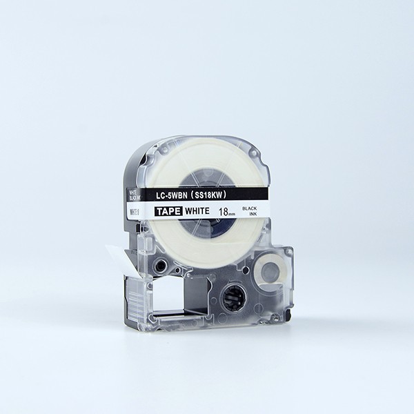 Nhãn in chữ đen nền trắng SS18KW / LC-5WBN (18mm) tương thích máy in nhãn Epson / KingJim Tepra | BigBuy360 - bigbuy360.vn