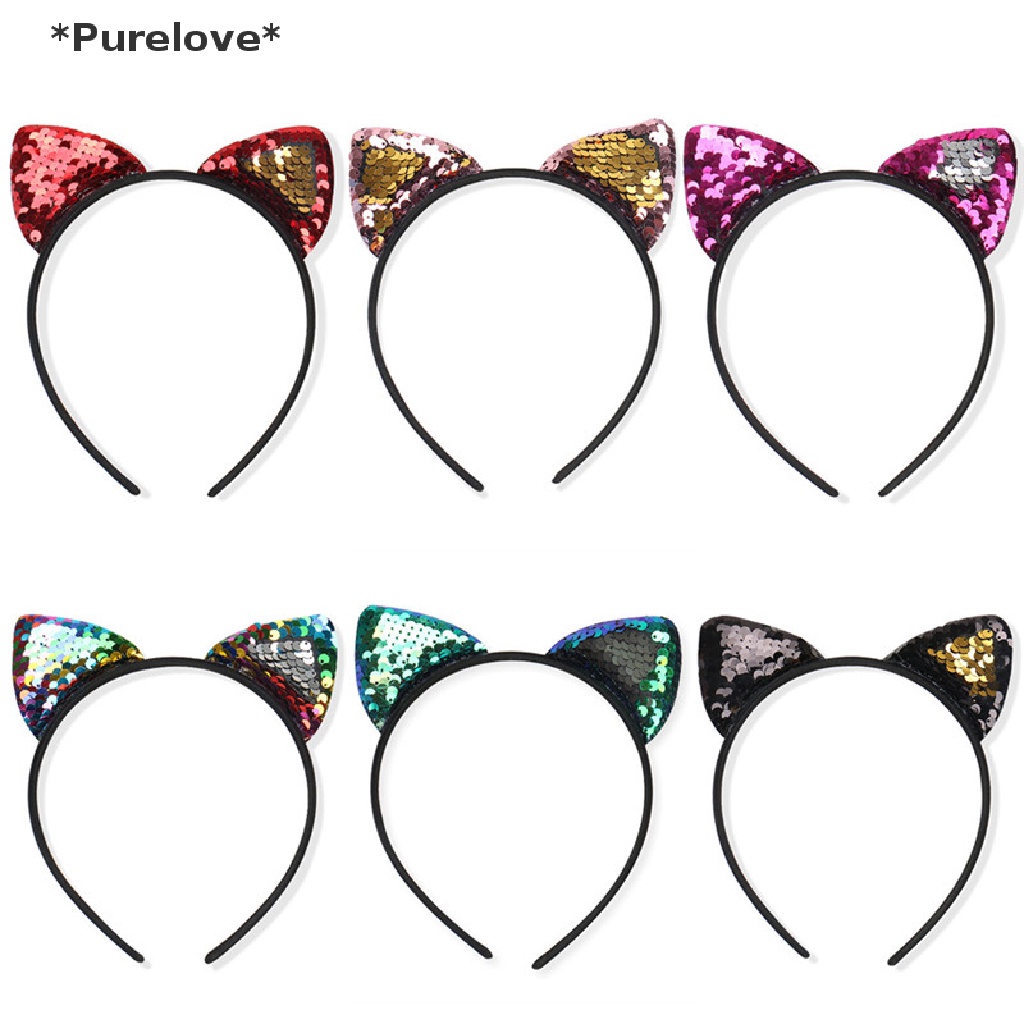 Băng Đô Tai Mèo Đính Kim Sa Lấp Lánh Thời Trang Cho Nữ