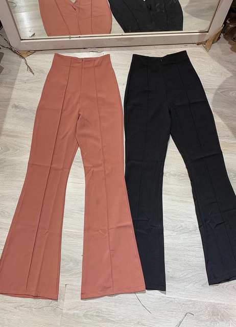 [Mã FAGREAT55 giảm tới 50K đơn 250K] [MAY THEO SỐ ĐO] quần ống loe lưng liền gân dọc, khoá trước | BigBuy360 - bigbuy360.vn