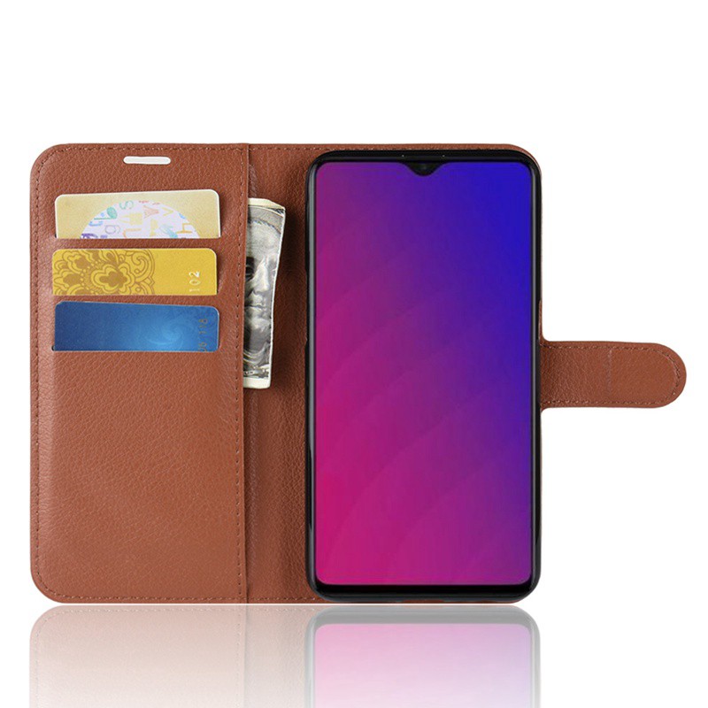 Bao da diện thoại màu trơn có ngăn đựng thẻ cho OPPO F9 / F9 Pro | BigBuy360 - bigbuy360.vn