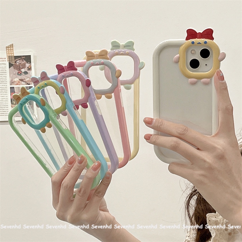 Ốp Điện Thoại TPU Trong Suốt Màu Trơn In Hình Quái Vật Nhỏ Cho iPhone 13 Pro Max 12 Pro Max 11 Pro Max