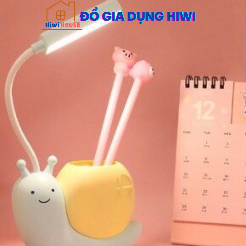 Đèn Học Để Bàn Cho Bé, Hình Ốc Sên kèm ống đựng bút - Đèn Học Chống Cận