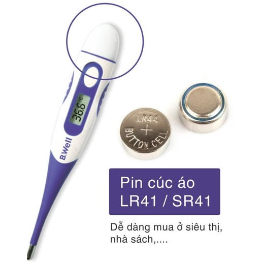 Nhiệt kế điện tử B.Well Thụy Sỹ Wt.04 - Chính xác, đầu dẻo, linh hoạt, bé dễ chịu khi đo