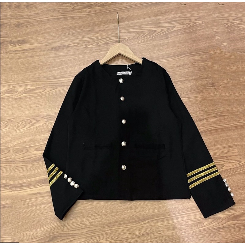 Maihuong⚡️ ÁO VEST ZRF SỌC TAY VÀNG CHO NỮ DÀI TAY GIÁ TỐT