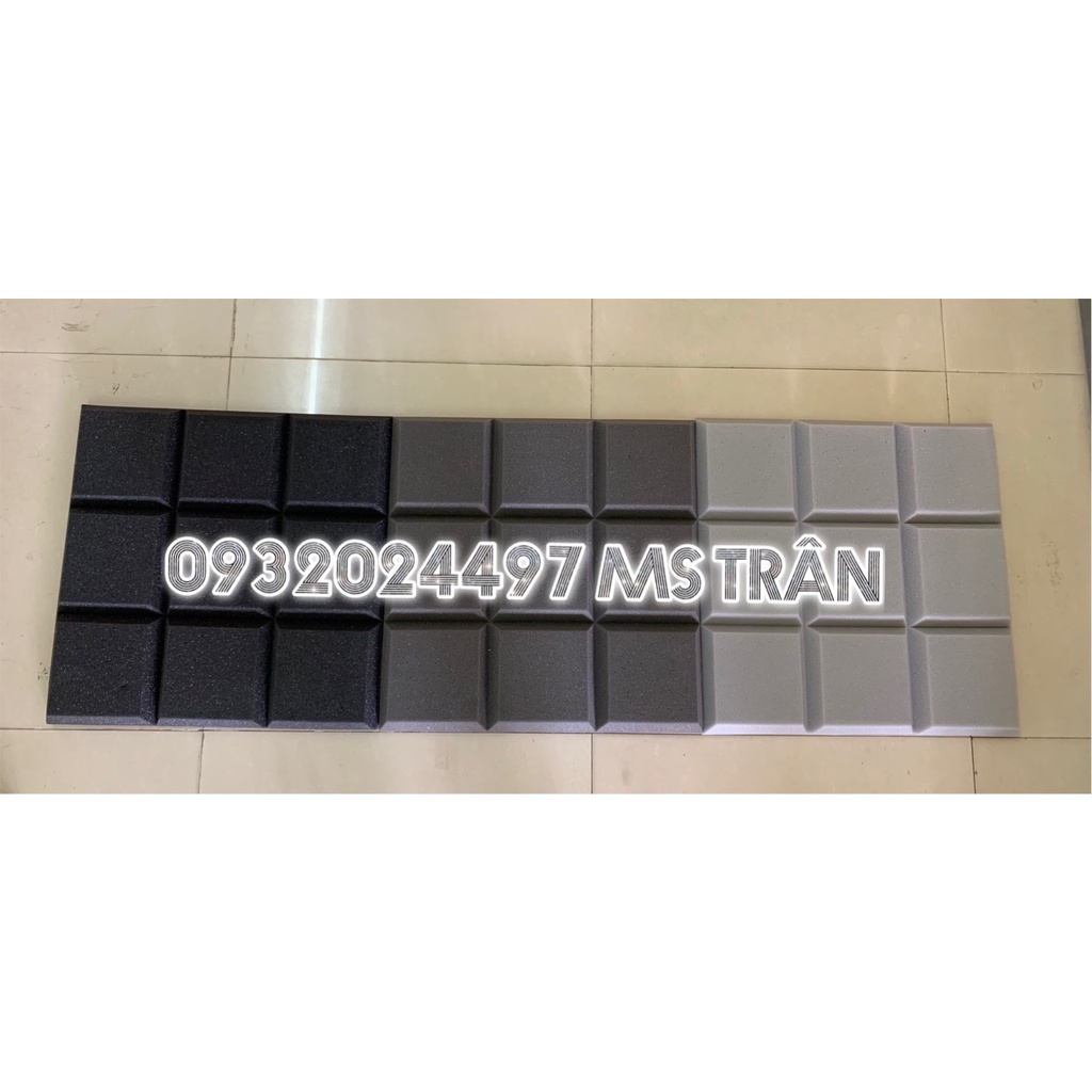 Tấm mút tiêu âm cách âm 3D 9 ô vuông KT 50 x 50 x 5cm