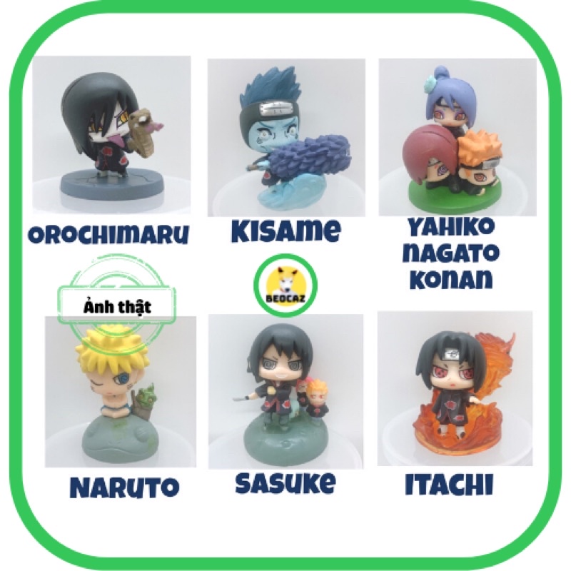 [Ship Hỏa Tốc][Full Box][Hộp Bảo Vệ] Combo Mô Hình chibi Naruto Sasuke Itachi Yahiko Nagato Konan Kishamu Orochimaru