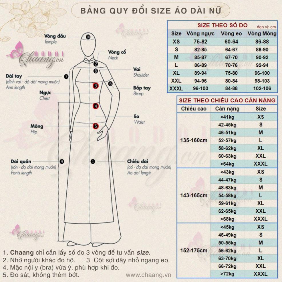 Áo Dài Cách Tân Hoa Nhí Nữ 4 Tà Dáng Xuông Lụa Tơ Cao Cấp AODAI2102