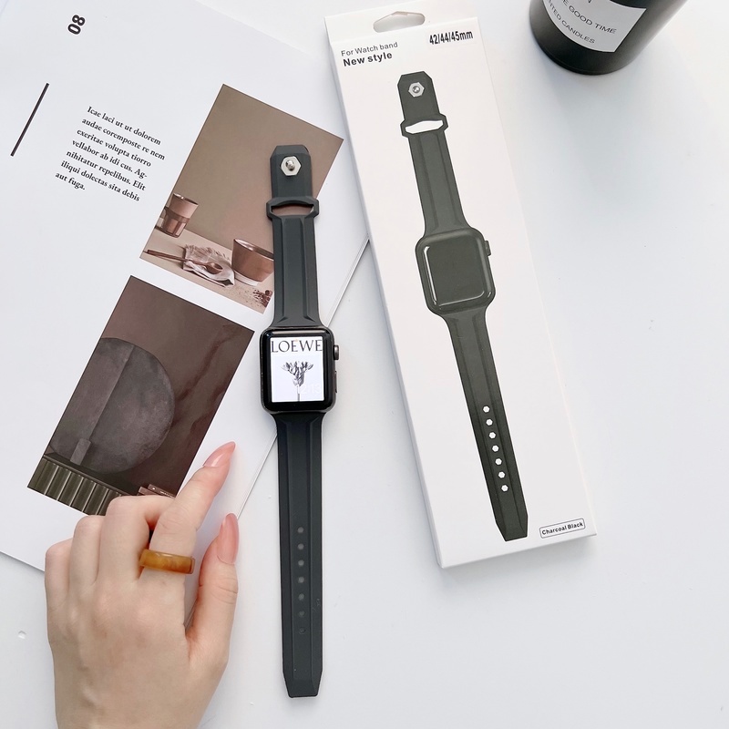 Dây Silicone Thay Thế 44mm 45mm 42mm 38mm 41mm Dành Cho iWatch Series 7 3 5 6 se