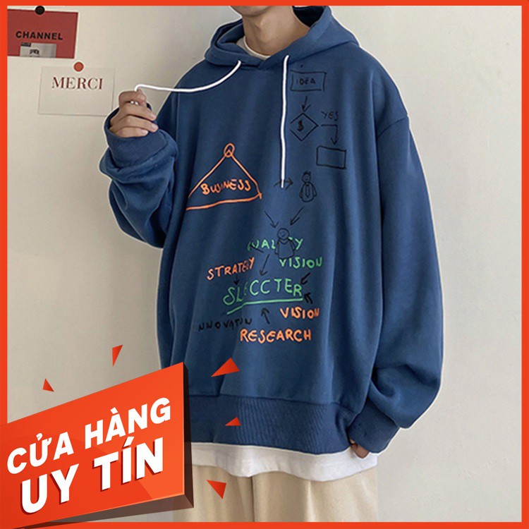 [VIDEO THẬT] Áo Hoodie Nỉ Bông Xanh Nhiều Chữ ( unisex nam nữ đều mặc được) | BigBuy360 - bigbuy360.vn