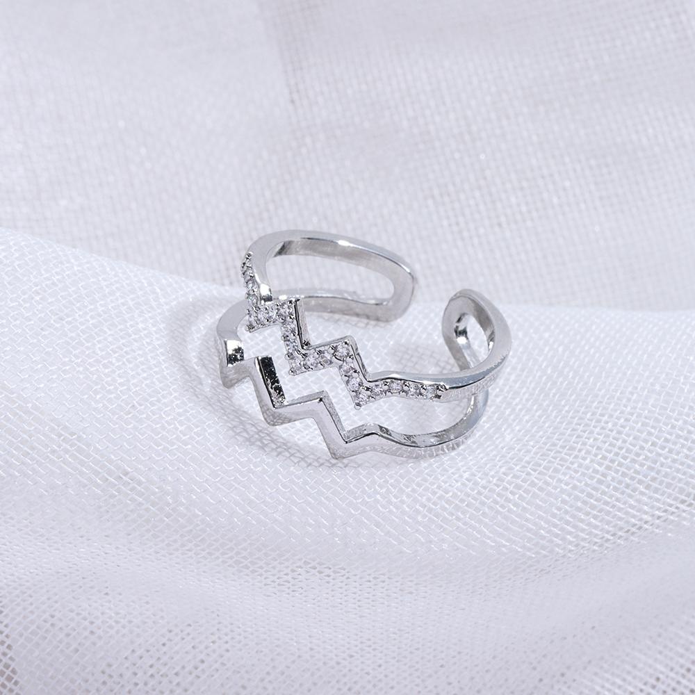 MOILYVN Nhẫn Gợn Sóng Màu Vàng Hồng Hợp Thời Trang Mới Cho Mẹ Và Con Gái