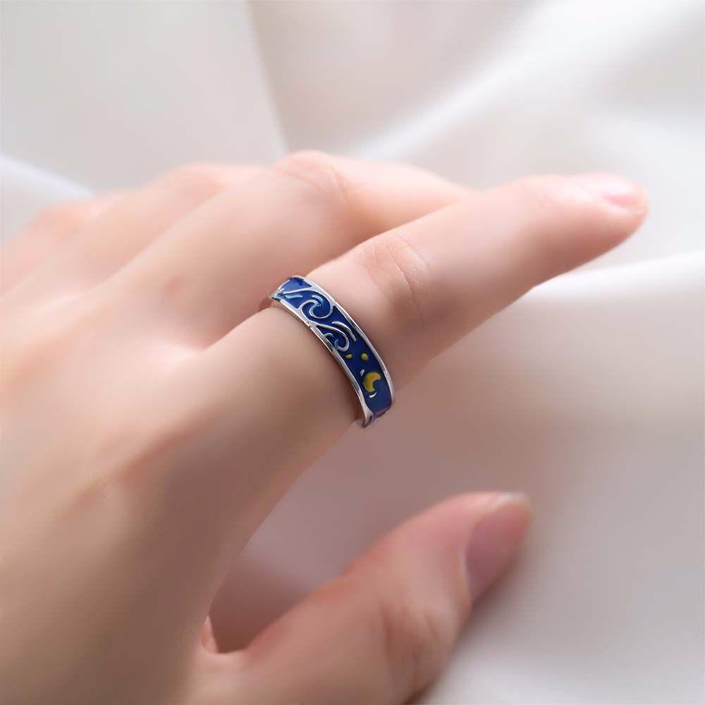 FORBETTER Nhẫn Kim Loại Màu Bạc Thời Trang Cho Cặp Đôi