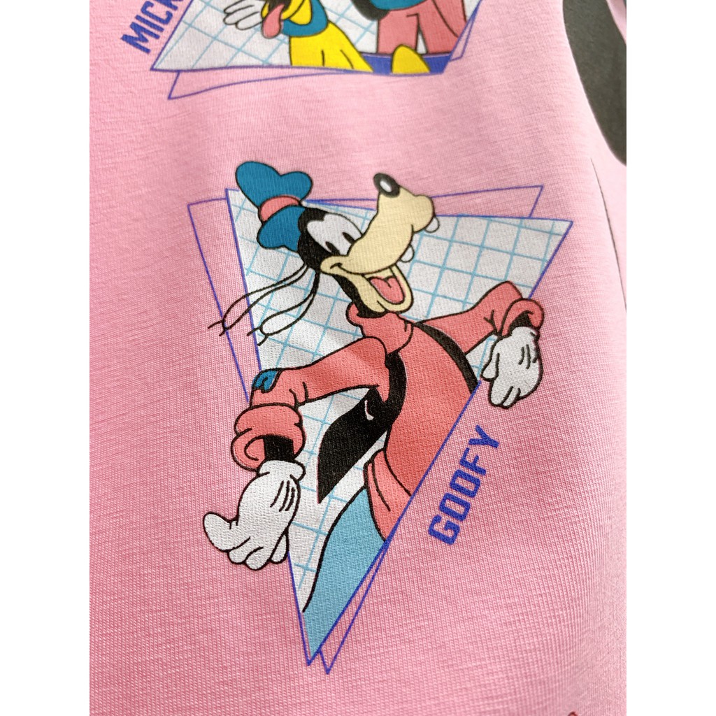Áo Thun nữ 100% cotton Zara hình chuột Mickey hồng