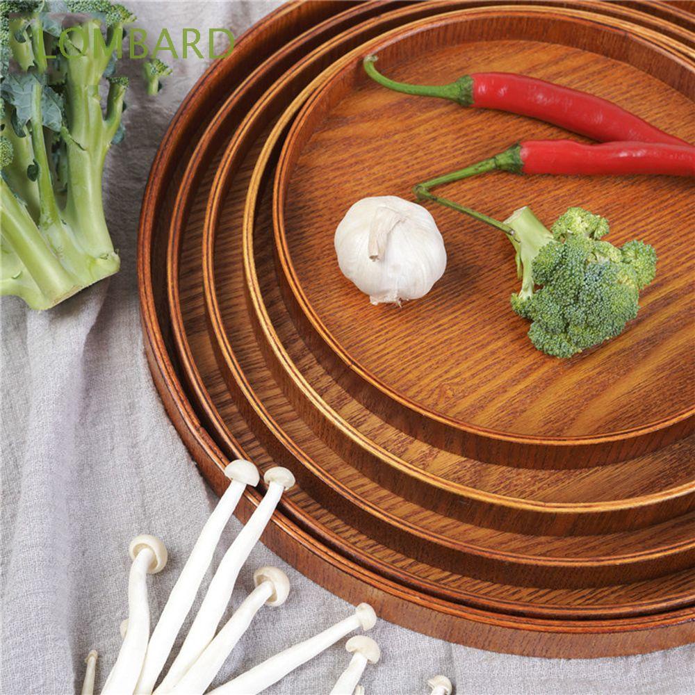 Khay Gỗ Tròn Đựng Thức Ăn Nhẹ Nhiều Màu Sắc 21cm / 24cm / 27cm / 30cm