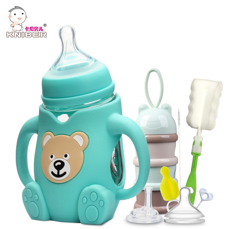 Bình Sữa Thủy Tinh Kèm Ống Hút Cho Bé