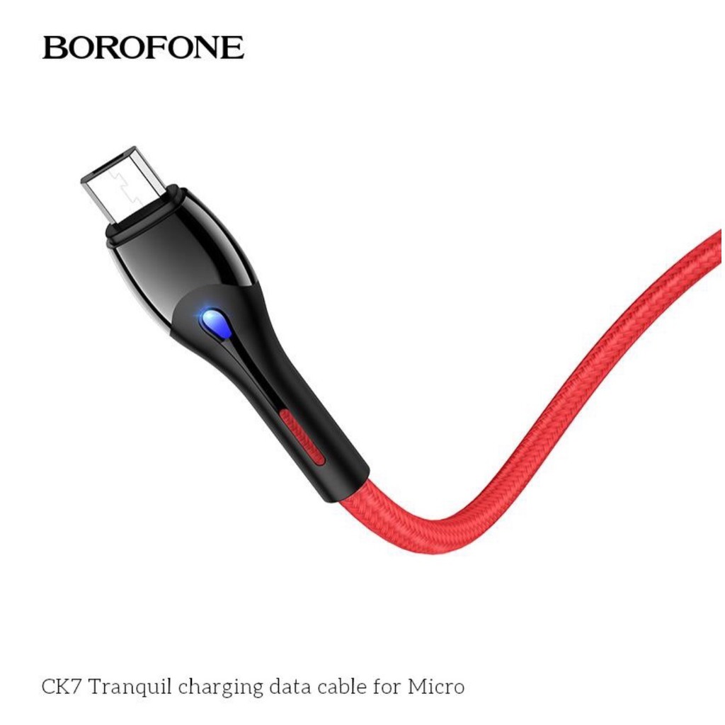 Cáp Sạc MICRO USB Borofone CK7 Dài 1M Dây Dù Cho Android - BH 12 Tháng 1 đổi 1 (MÀU SẮC NGẪU NHIÊN) - Hưng Long PC