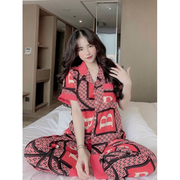 Pyjama dáng truyền thống cổ phối hàng loại 1 cao cấp đơn giản sang xịn