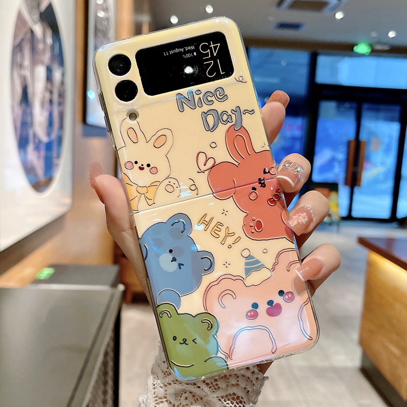 Ốp Điện Thoại Silicon Mềm Họa Tiết Vịt Hoạt Hình blu-ray Cho samsung galaxy z flip 3 flip4 z flip3