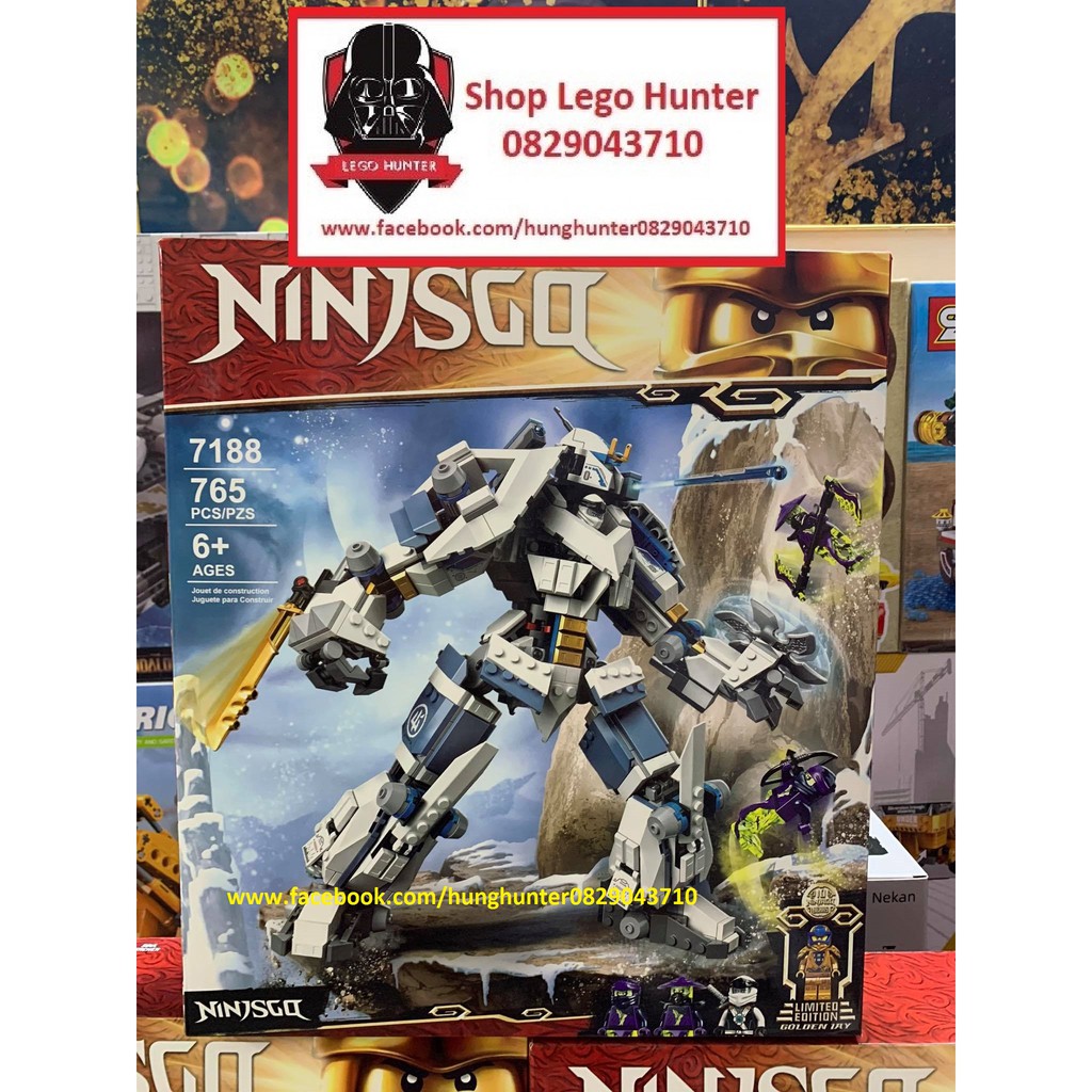 Ninjago 7188 Zane Titan Mech bộ đồ chơi lắp ráp Robot ninja bạc 765 chi tiết