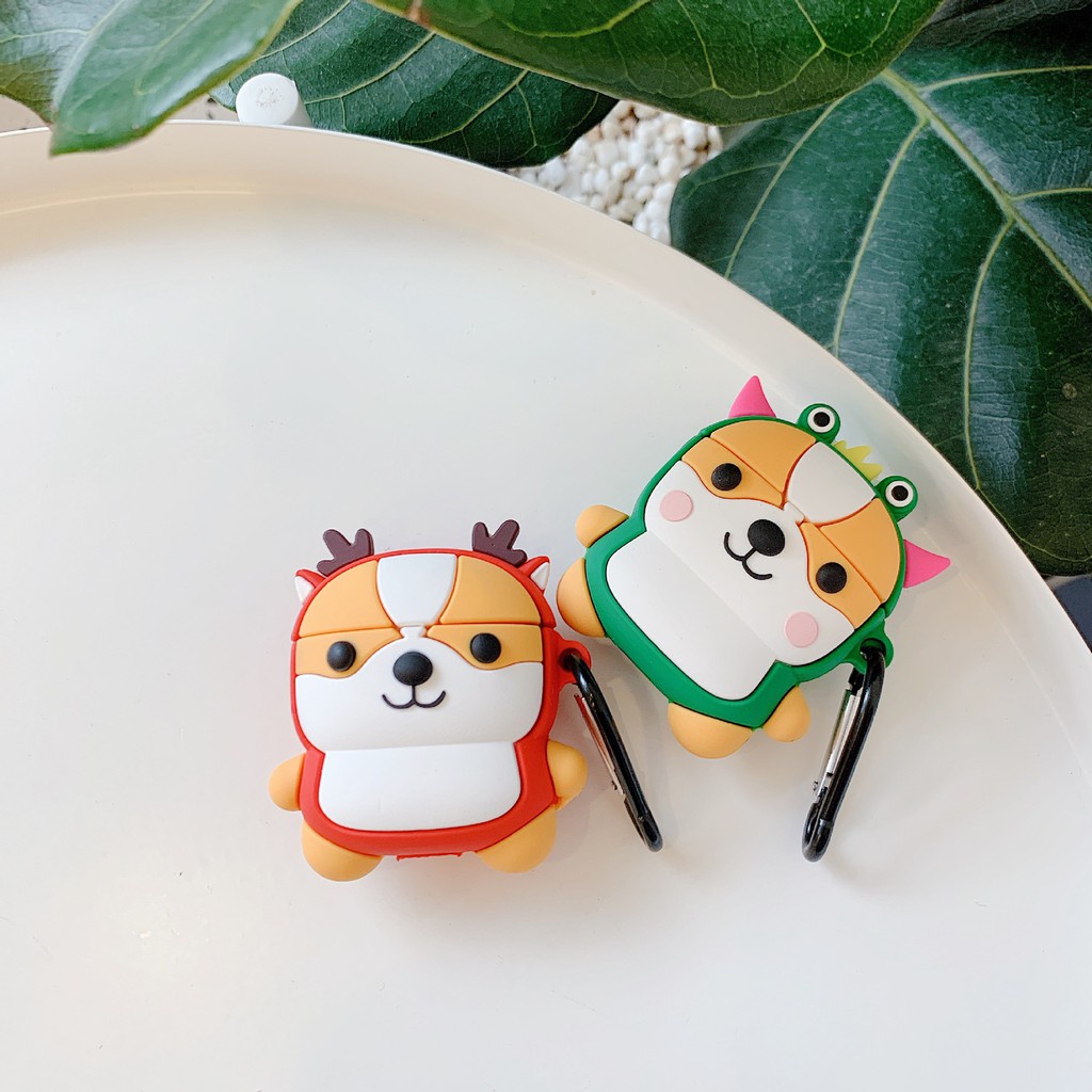 Vỏ bao đựng tại nghe airpod - Case airpod Airpod 1, 2 Shiba Inu chống va đập Dino Case