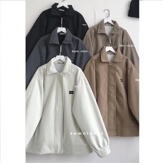 Áo Khoác Nữ Dài Tay Áo Khoác Nỉ Form Rộng Chất Liệu Bông Mịn DESTINY Phong Cách Hàn Quốc Đủ Màu Đen Nâu Xanh Xám 1942