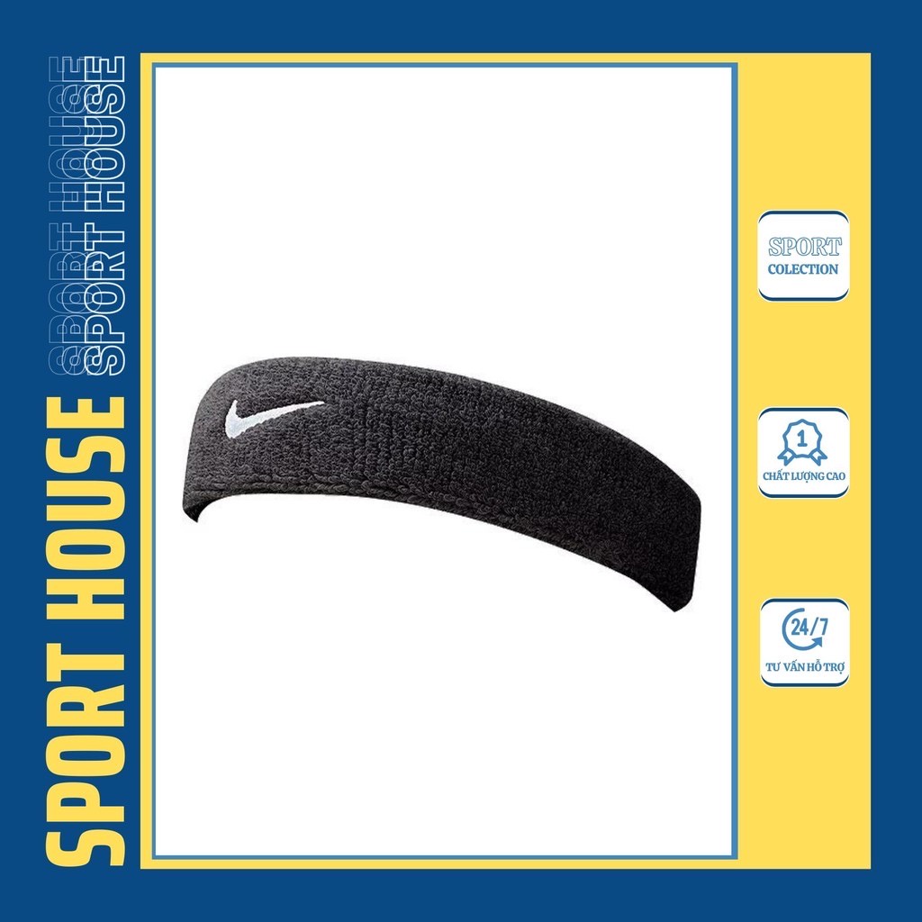 Băng đô thể thao headband Nike thấm hút mồ hôi, băng trán nam/nữ cài tóc rửa mặt