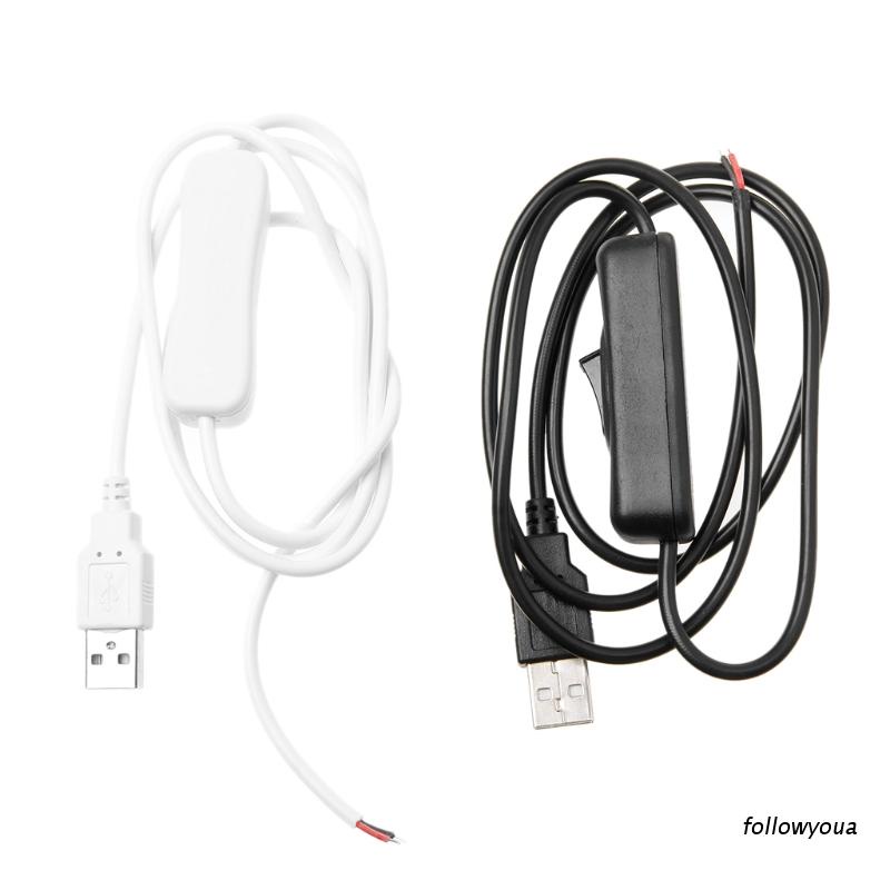 Dây Cáp Sạc USB 2.0 2 Pin Dài 1m Kèm Công Tắc Tiện Lợi 5V