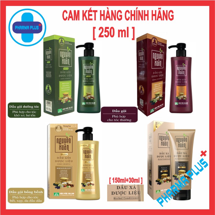 Dầu Gội Dược Liệu NGUYÊN XUÂN chai vòi 250ml, Dầu Xả Dược Liệu Nguyên Xuân