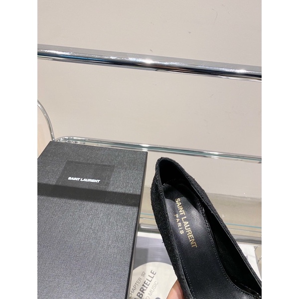 Giày cao gót 9cm mũi nhọn da thật thương hiệu Saint Laurent YSL mẫu mới 2022 cao cấp
