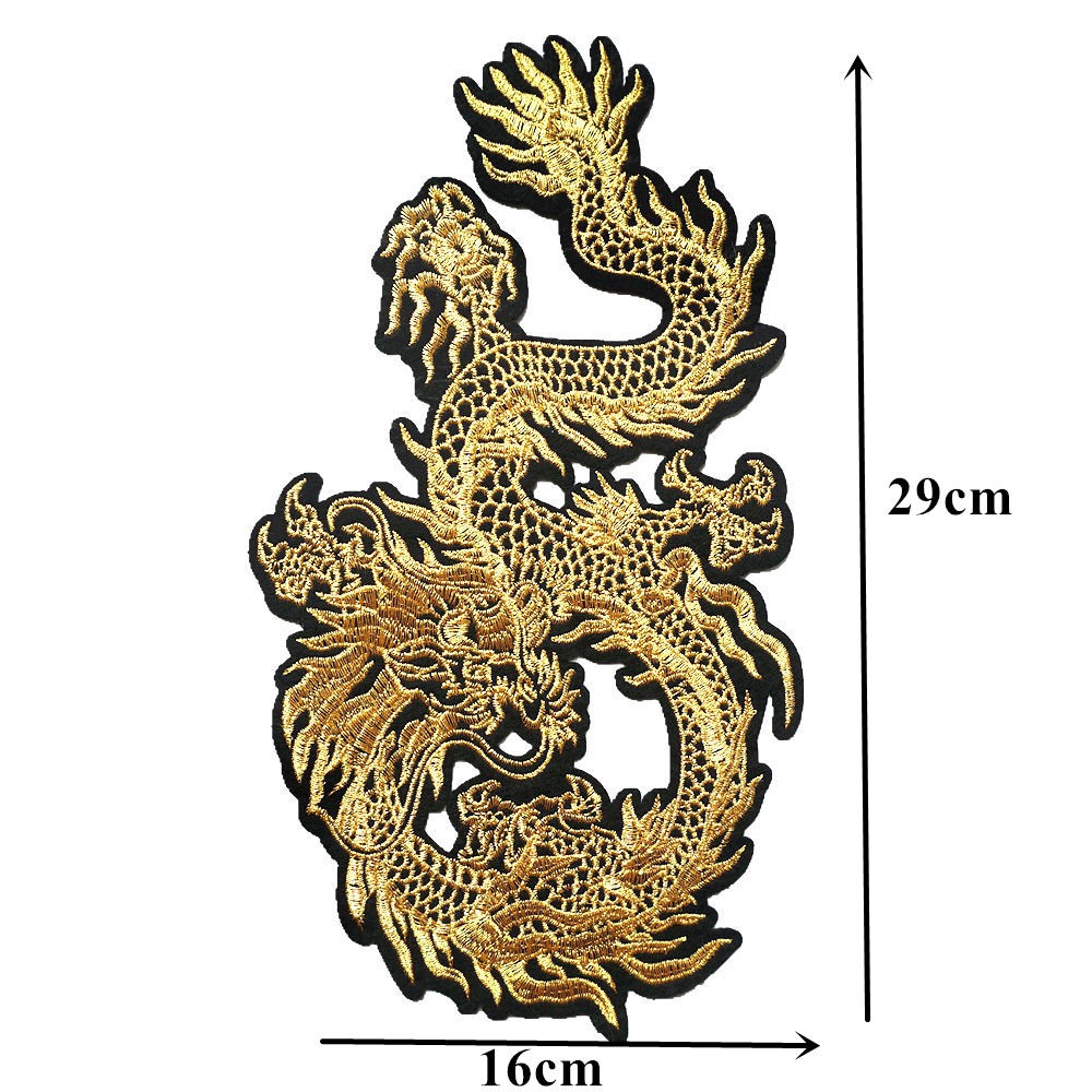 Bộ 2 Miếng Vá Ủi Thêu Hình Rồng Độc Đáo