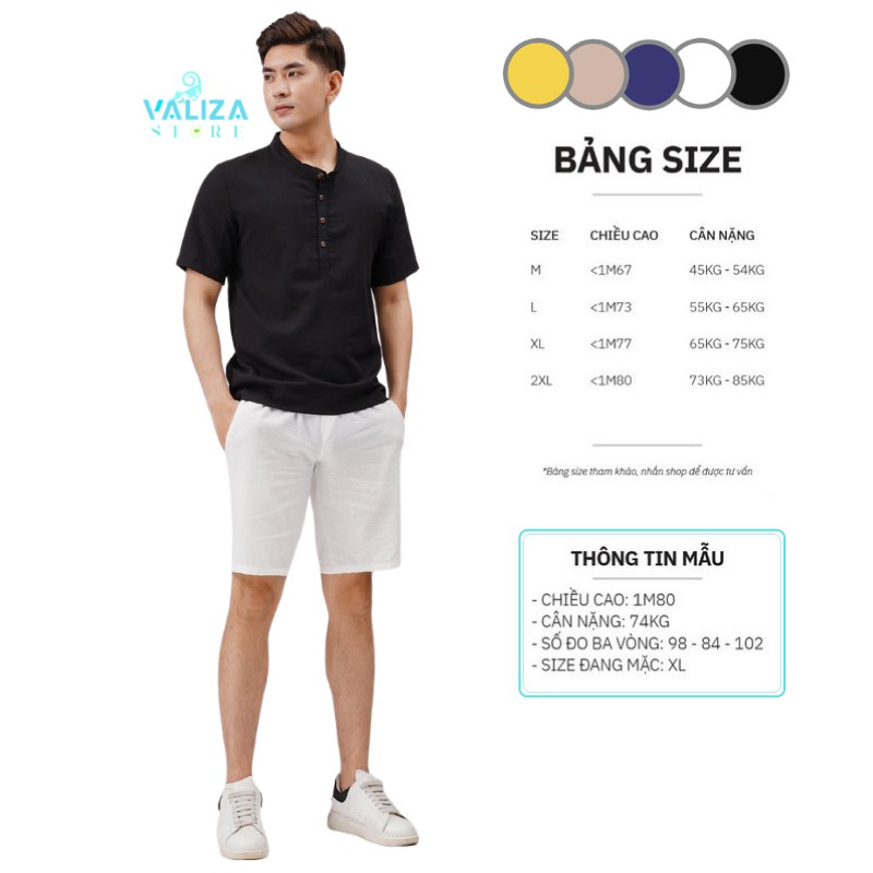 [TẶNG 1 KHẨU TRANG] Áo Đũi Nam Cổ Tàu Ngắn Tay Đẹp Cao Cấp VALIZA |AD63| | BigBuy360 - bigbuy360.vn