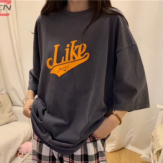 Áo phông tay lỡ unisex LIKE Style, áo phông nữ form rộng đẹp hàng Quảng Châu Order chất xịn mẫu mới thời trang Ulzzang