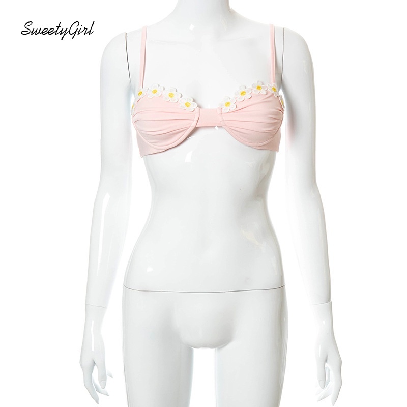 Áo tank top hở lưng ôm dáng thêu hoa gợi cảm thời trang cho nữ