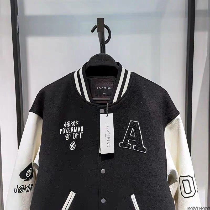 Áo Khoác,Áo Khoác Bomber Nam Nữ Thêu Họa Tiết Chất Liệu Kaki Cao Cấp Tay Phối Da Đẳng Cấp