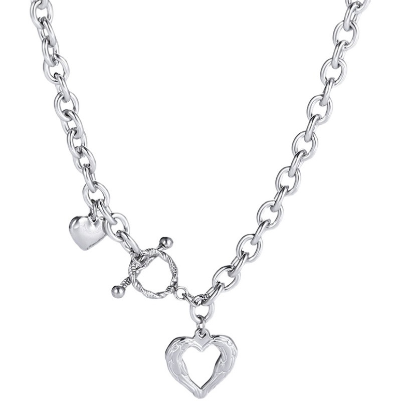 Vòng cổ Mặt Trái Tim Rỗng Phong Cách Hip Hop Hàn Quốc Cá Tính