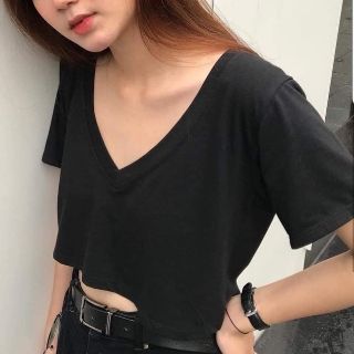 Áo coroptop cổ Tim