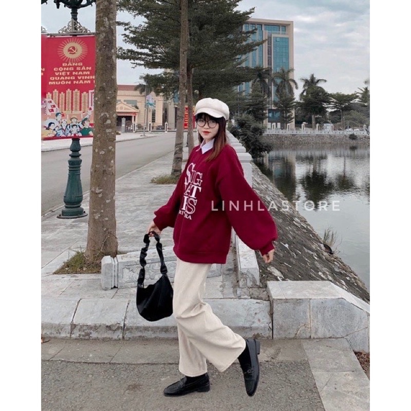 Áo Hoodie tay bồng ulzzang kiểu dáng Hàn Quốc🌸Áo sweater nỉ bông nam nữ form rộng SIG unisex🌸 freeship 🌸 sale | BigBuy360 - bigbuy360.vn