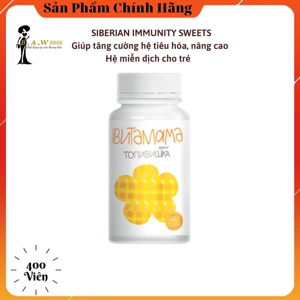 - VitaMama Siberian immunity sweets, Tăng sức đề kháng, cải thiện hệ tiêu hóa cho trẻ em - Hộp 400v