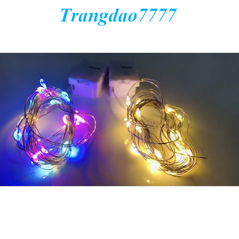 Đèn Led Kèm Pin Dài 5M 50 Bóng Đèn Led Đom Đóm Chipsbling Fairy Lights Trang Trí Decor Lãng Mạn AG13