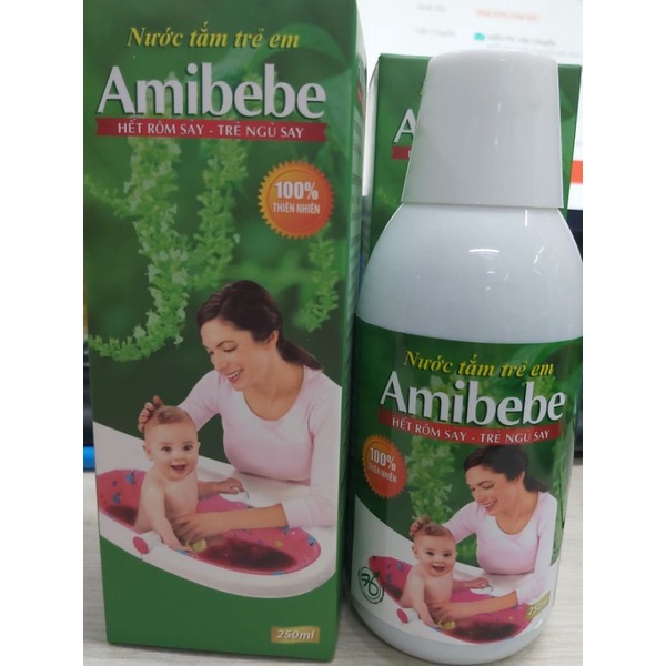 Sữa tắm thảo mộc hết rôm sảy AMIBEBE chai 250ml