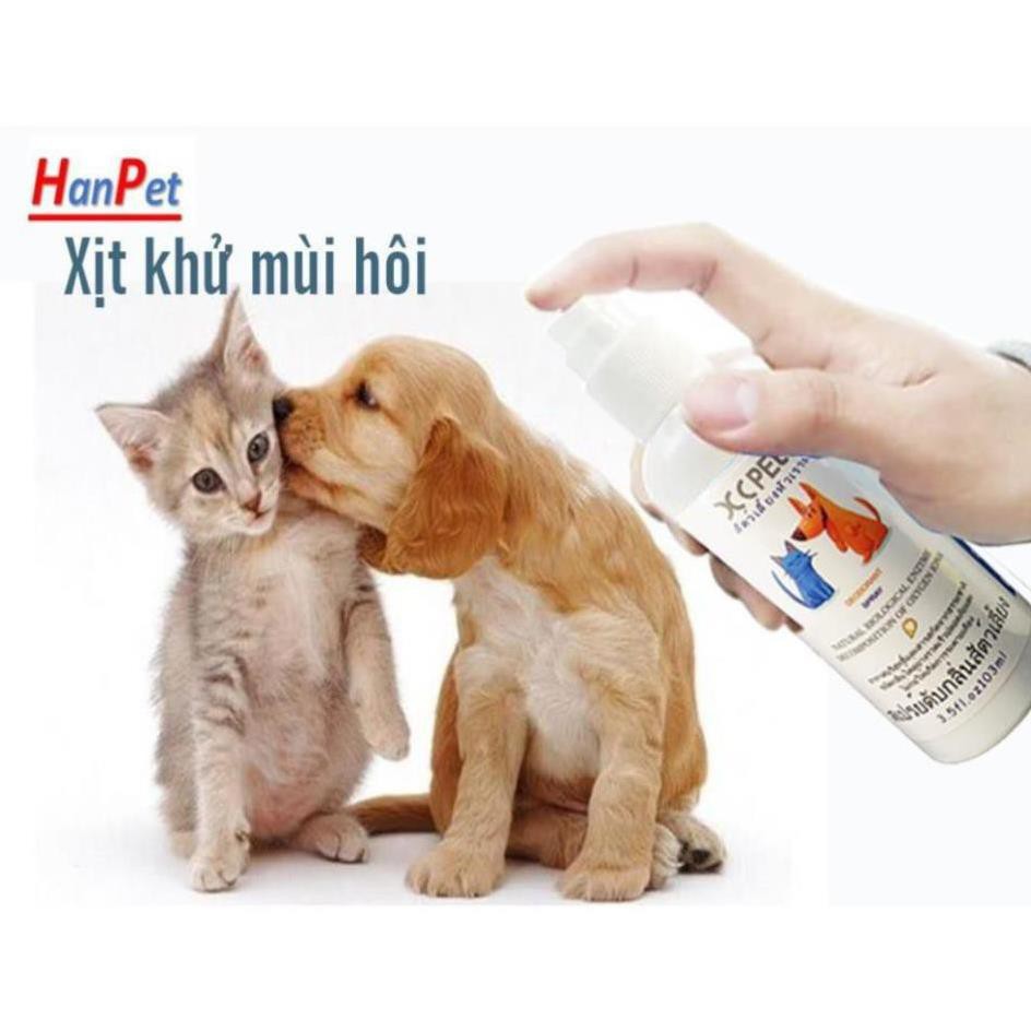 GV- Nước hoa chó mèo  XC PET 100ml (Thailand) Xịt thơm và khử mùi hôi thú cưng An toàn cho sức khỏe thú nuôi