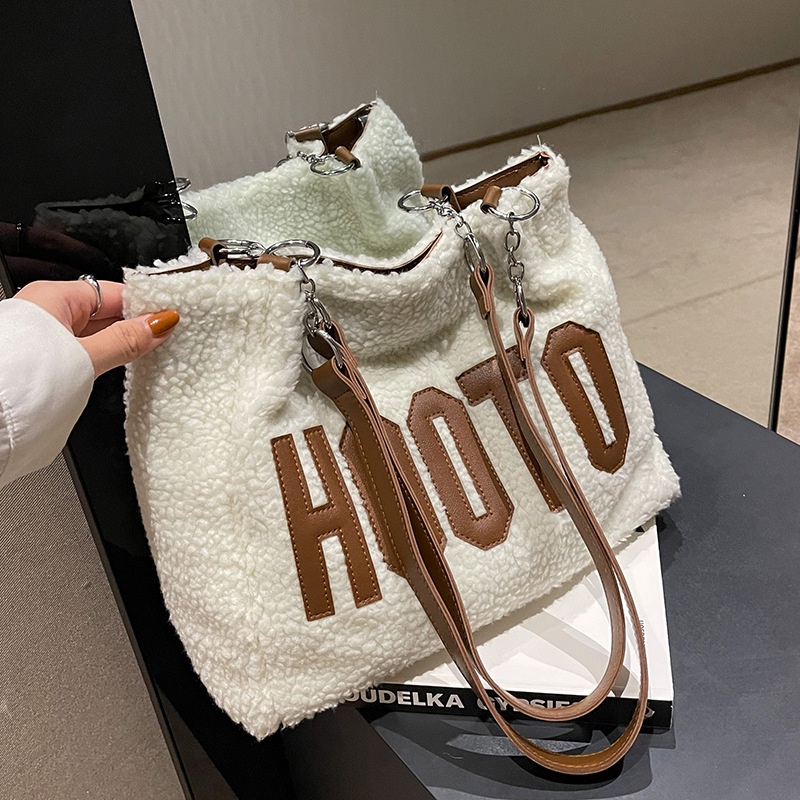 Túi Xách Lông Cừu Sức Chứa Lớn Phong Cách Mới Cho Nữ