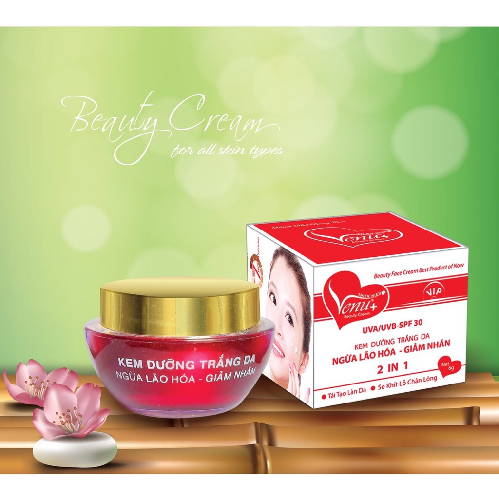 Kem Dưỡng Trắng Da Ngừa Lão Hóa Giảm Nhăn Venu+ Thiên Hiếu 6g