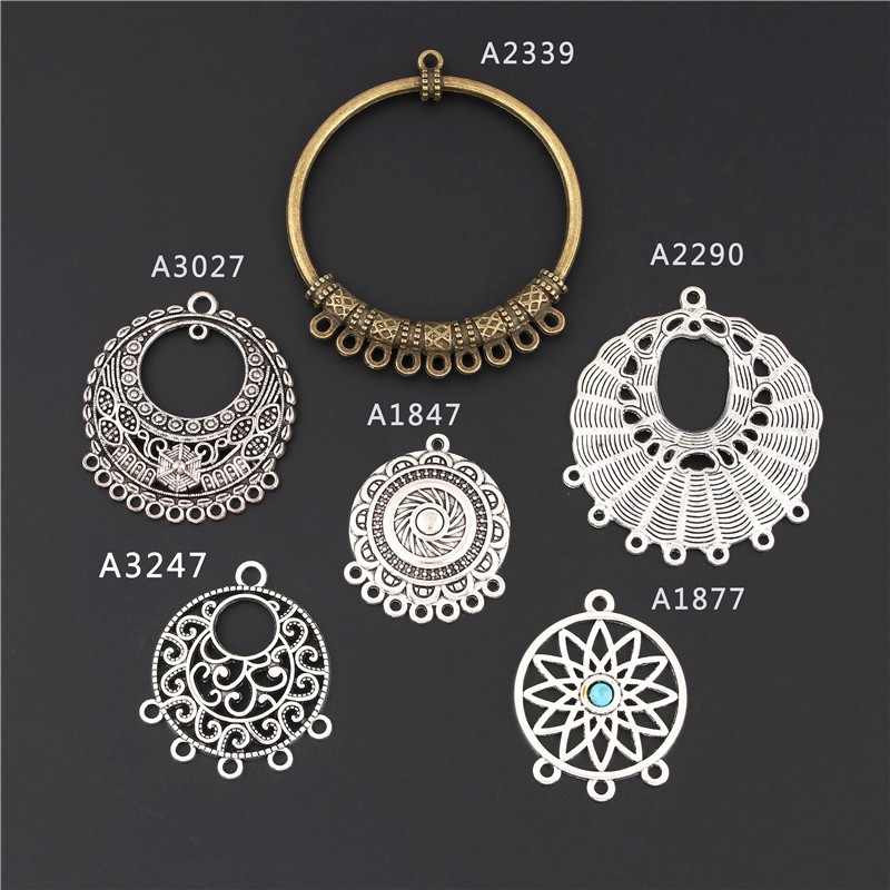 1 Đầu Nối Dây Chuyền Bạc / Đồng Hình Tròn Cổ Điển charms