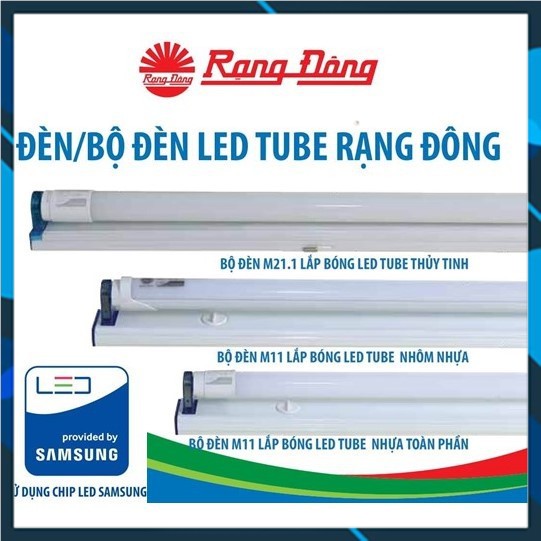 Bộ đèn LED tube (tuýp) T8 18W Rạng Đông cao cấp, ChipLED Samsung, 120cm