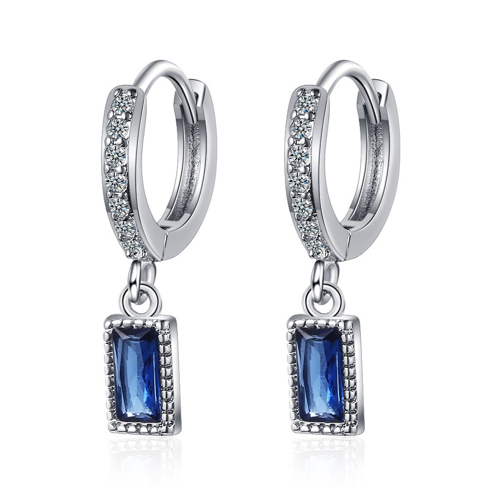 Bông tai thời trang nữ khuyên dài bạc Ý S925 - HT287