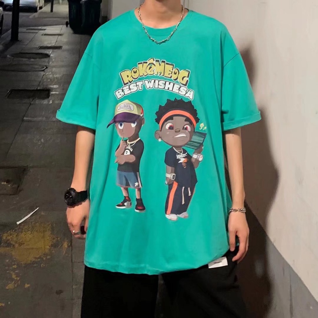 Áo Thun Tay Ngắn Dáng Rộng In Chữ Phong Cách Nhật Bản Thời Trang Cho Nam Và Nữ Size M-8XL