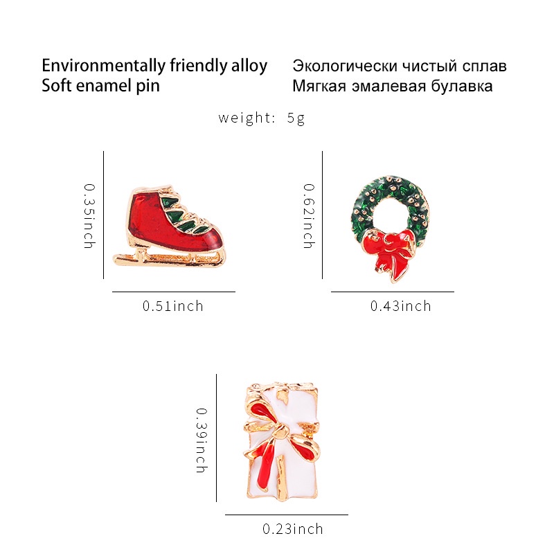 Ghim Cài Áo Hợp Kim Hoạ Tiết Giáng Sinh Dễ Thương