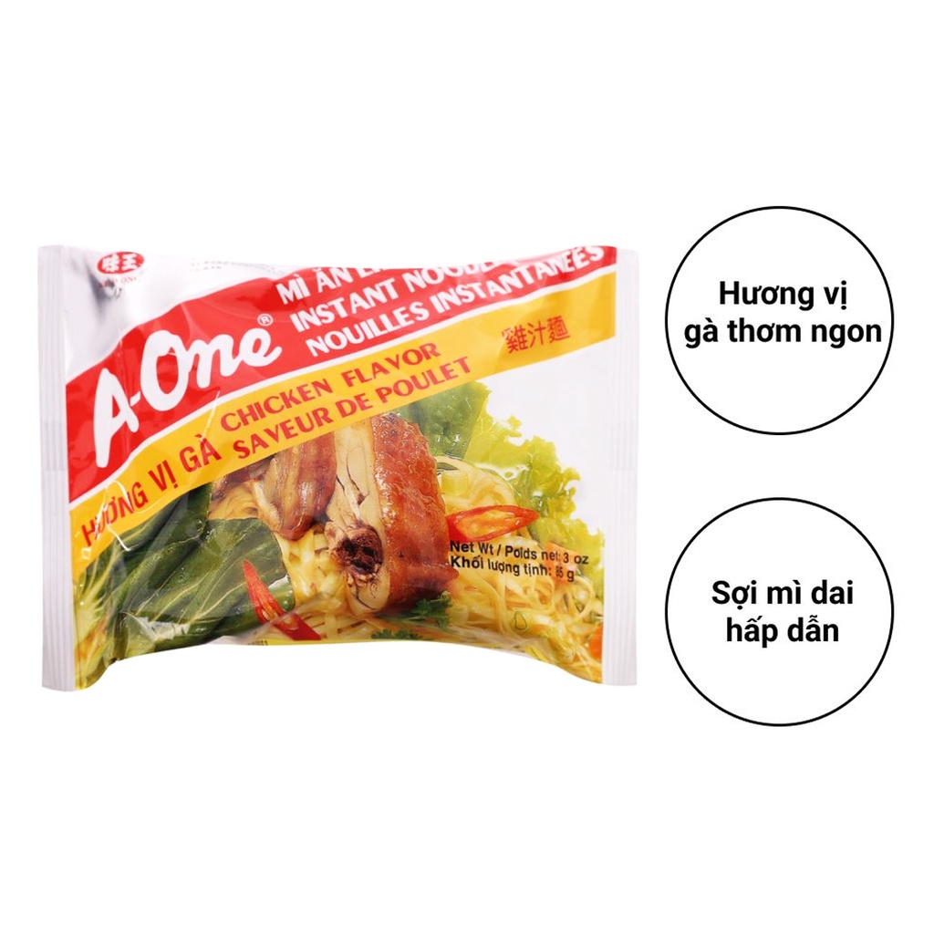 Thùng 30 gói mì hương vị gà chicken flavor instant noodles a-one - ảnh sản phẩm 2