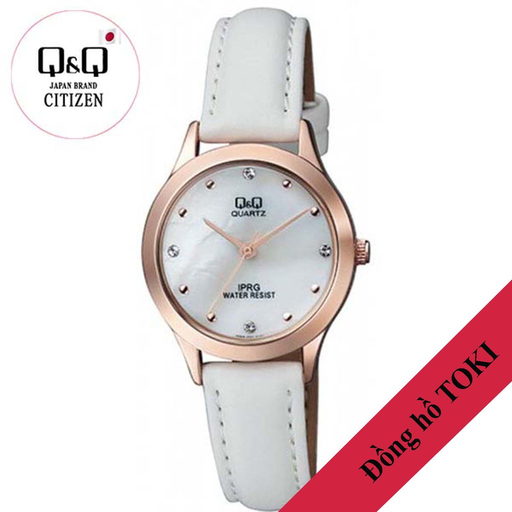 Đồng hồ nữ Q&amp;Q Citizen QZ05J101Y dây da thương hiệu Nhật Bản