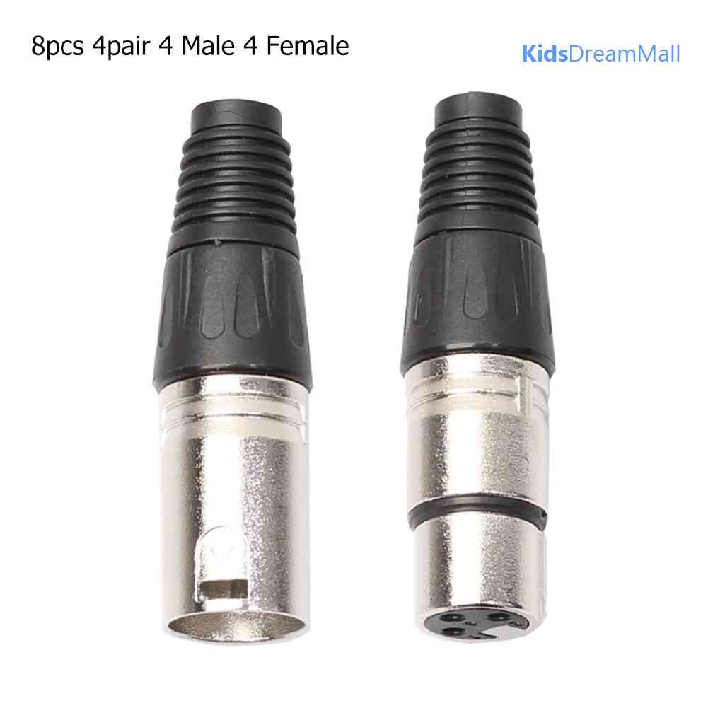 Set 8 Dây Cáp Nối Âm Thanh 4 Male 4 Female XLR 3Pin